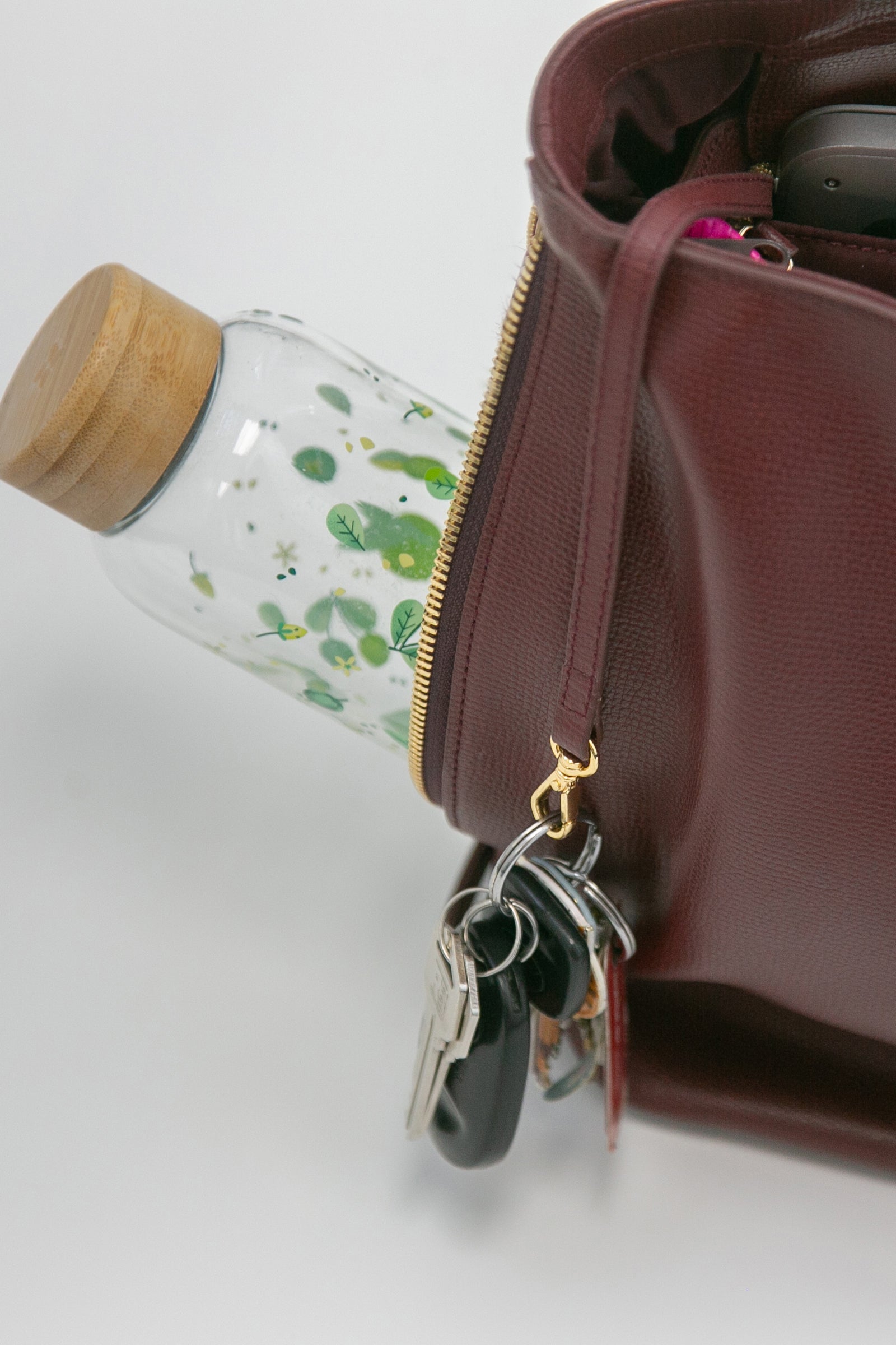 TOTE-ALL™ Leather - Cherry – binibininewyork TOTE-ALL™ Leather - Cherry – binibininewyork